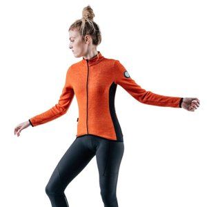 NWT Cafe Du Cycliste Womens Orange Cycling Jersey Size Medium